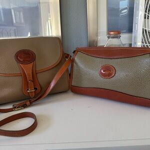 Dooney & Bourke Tan and Brown Crossbody Bags set of 2